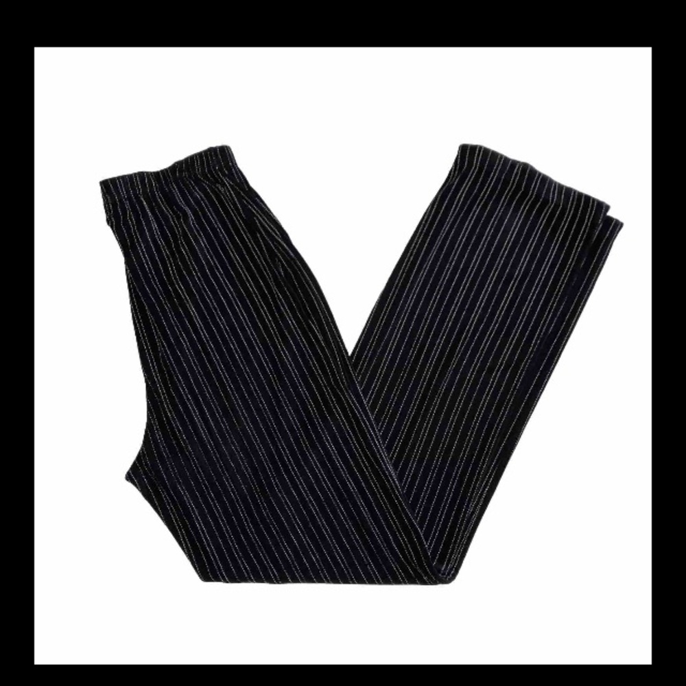 Chicos Travelers Pants Womens Stretch Slinky Black and White Pin Stripe Pants 0